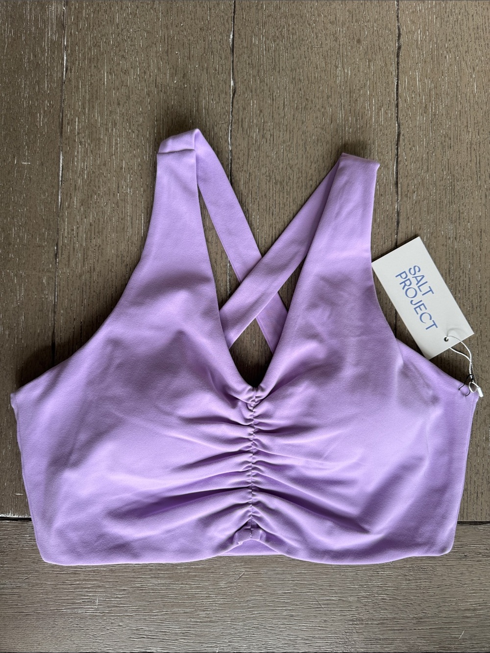 Salt Project Lilac NWT brushed front and center bra
